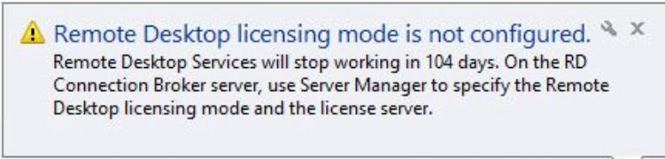 Remote Desktop Licensing Mode is not Configured